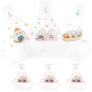 Conjuntos de louça 50 pcs Triângulo Arroz Bola Embalagem Sacos De Pastelaria Descartável Onigiri Decoração Japonês Wrapper Bulk Pão Wrappers Plástico