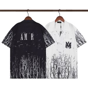 2023 Luxury Designer Shirts Men's Fashion Tiger Letter V Silk Bowling Shirt Casual T Shirts Men Slim Fit Short Sleeve Dress Shirt M-3XL