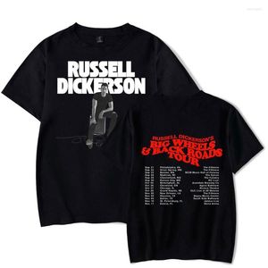 Erkek Tişörtleri Russell Dickerson Büyük Tekerlekler Arka Yollar Tur Baskı T-Shirt Unisex Moda Günlük Stil Kısa Kollu