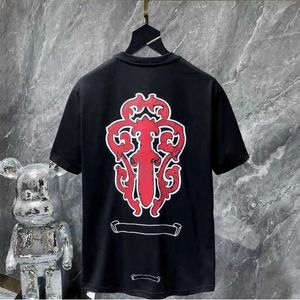 Chromes Herren Frühling Sommer CH Graffiti Red Mouth Foam Heart Bedrucktes Kurzarm-T-Shirt für lässige Männer-Frauen-T-Shirts