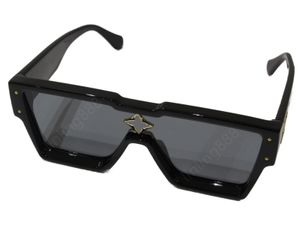 Óculos de sol luxuosos com máscara de ciclone preta, óculos de sol de grife para casal de moda para mulheres e homens - NOVA embalagem original com etiqueta de caixa