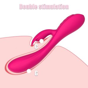 Vibratorer kanin vibrator g spot dildo för kvinnor klitoris stimulator dubbla vibration vagina bröstvårta massager vuxna kvinnliga sexleksaker 230901