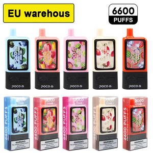 電子タバコPOCO TV 6600 PREFILD POD KIT PUFFS使い捨てVAPE EU WAREHOUSE VAPE PEN充電式メッシュコイル16ML 10 Flaovrsデバイス