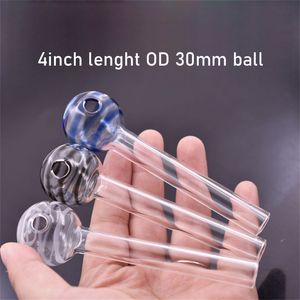 Pyrex Glass Oil Burner Pipe Smoking Accessories 10cm Clear Color Transparent Big Tube Nail Tips Bong