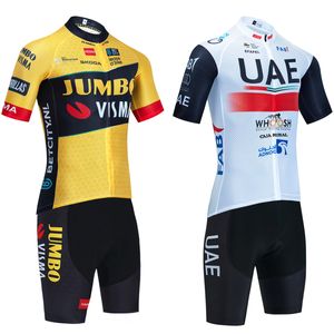 Neue 2023 Jumbo Radfahren Jersey Bike Shorts Set Männer Frauen UAE TEAM Quick Dry Pro Ciclismo Maillot Jersey 20D Trägerhosen kleidung