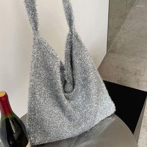 Вечерние сумки в стиле Япония Слитное плечо для женщин роскошная дизайнерская сумочка и кошелек 2023 в полиэстере блестящей украшение ткань