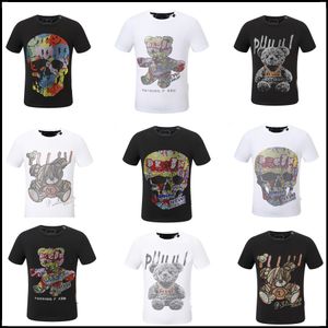 Hot Phillip Plain Hommes T-shirts Designer PP Crâne Diamant T-shirt À Manches Courtes Dollar Ours Tigre Marque Tee Haute Qualité Crânes T-shirt Hauts PP2168