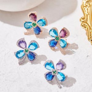 Stud Earrings 2023 Cute Windmill Colourful Crystal For Women Designer Fashion Jewelry High Quality Fancy Bijoux