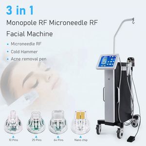 Professional 3 i 1 Gold RF Fraktionell Micro Needle Skin Care Beauty Machine ärr Acne Wrinkle Removal Machine Stretch Marks Micro Needling Scar