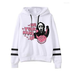 Sudaderas con capucha para mujer Sudadera con cara de fantasma de Halloween No cuelgas primero Ropa de mujer divertida High Street Streetwear Y2k Hombres Chándal 2023