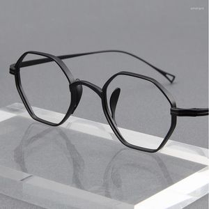Güneş Gözlüğü Çerçeveleri Vintage Düzensiz Polygon Optik Gözlükler Erkekler Ultralight Titanyum Miyopi Gözlükleri Çerçeve Kadın Japon Marka Tasarımı