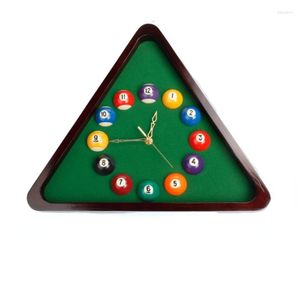 Wall Clocks Billiard Quartz Clock With Solid Wood Frame Creative Mechanic Living Room Decoration