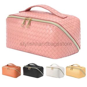 Totes moda malha grande capacidade bolsa de maquiagem feminina colorido marca de luxo saco de maquiagem portátil saco de lavagem do plutônio viagem em relevo caixa feminina elegantebolsasloja