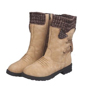 Botas de neve de salto de cunha grossa nova moda preta quente botas femininas clássicas de inverno botas pretas para meninas sapatos de festa 35-43