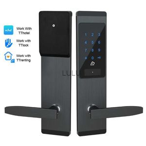 Kapı Kilitleri Siyah Renk JCBL620 Elektronik Akıllı Dijital Kapı Kilidi Bluetooth Uygulama Akıllı Kombinasyon Desteği NFC Kart Kapısı Evi HKD230902
