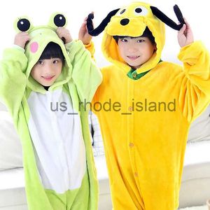 Pajamas Boy Girl Children Dog Frog Pajamas Set Flannel Kids Animal Cartoon Cosplay Hooded Pijama infantil Kigurumi Sleepwear x0901