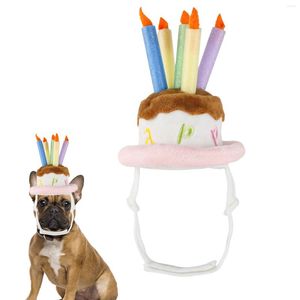 Köpek yakaları doğum günü pastası şapka parti süslemeleri ayarlanabilir çene kayışı yumuşak doldurulmuş kedi ile peluş