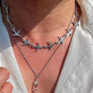 Подвесные ожерелья Bohemian Multilayer Geometry Geometry Wallow Chain Fashion Crystal Jewelry для женщин аксессуары x0188