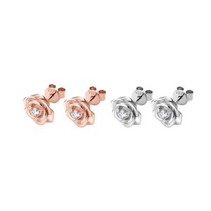 Designer Small Fresh Rose Gold Mosan Diamond Stud Sterling Sier Earrings Wholesale Premium Feel Design Nice