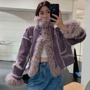 Women's Fur 2023 Autumn Winter Women Temperament Jacket Fashion Lapel Collar Fallow Warm Coat Female