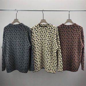 Men's Plus Size Hoodies & Sweatshirts 2023 fashion jacquard round neck sweater women's men's same trend high street long-sleeved coat 9333