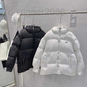 Women's Down Parkas Designer 2023 Winter New Luxury Fashion Triangle Small Label 90ホワイトグースジャケットウォームコートKXA5