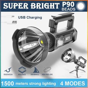 Факелы Новый P90 Портативный мощный светодиодный фонарик Руководитель для прожектора USB.