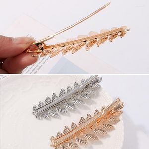 Hair Clips Metal Leaf Clip Girls Gold Silver Color Hairpin Flowers Rhinestone Combs Accessories Wedding Styling Tools