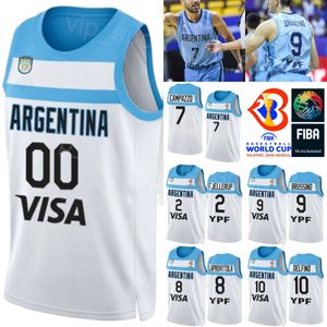 Stampa Coppa del Mondo 2023 Basket Argentina 8 Maglie Nicolas Laprovittola 12 Marcos DELIA 2 Maximo Fjellerup 9 Nicolas Brussino 10 Carlos Delfino Nazionale