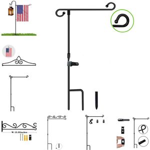 Садовый флаг рамка Железное арт черный флаг вставка заземления американский открытый садовый флаг кронштейн LT523