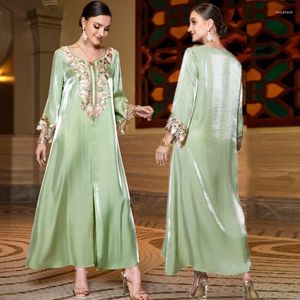 Ethnic Clothing Luxury Shiny Abaya Women Elegant Floral Party Dress Muslim Islamic Dubai Morocco Turkey Kaftan Gown Arab Robe Vestidos