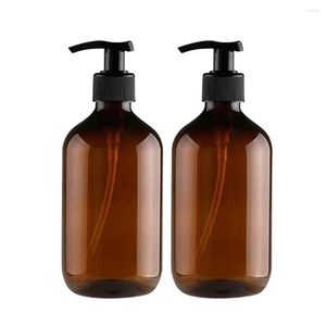Bath Accessory Set Bottles 500 2PCS Caps Plastic With Black Transparent Recyclable Screw PET ML Bathroom Products