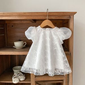 Baby Girls Tutu Romper Dress Długie okrągłe szyję Patchwork High Talle Lace Floral Party Princess Sukienka 2551