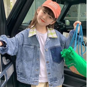 Jackets Teen Girls Denim Coat 10 12 Years Old Spring Fall Light Blue Jeans Fashion Casual Children Outfits