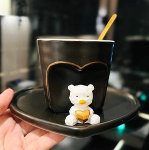 Den senaste 9oz Söta Little Bear Coffee Cup -designen, många stilval, supportanpassning av alla logotyp