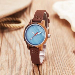 Armbanduhren Gorben Blau/Rot/Grün/Weiß Holzuhr Luxus Design Quarz Armbanduhr Geschenke für Frauen Mode Lässig