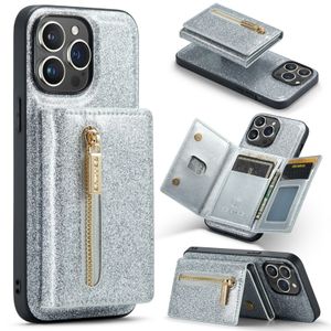 DG. Magnetyczne odłączane 2 w 1 Glitter Pu skórzana obudowa z torbą na karty dla iPhone'a 15 14 13 12 11 Pro Max