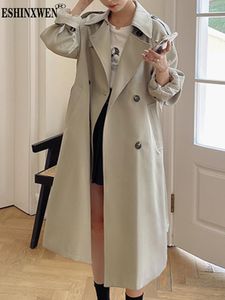 Women's Trench Coats Eshin 2023 Autumn Office Lady Coat For Women Single Breasted Long Sleeves Belt Fashion Windbreaker TH4797