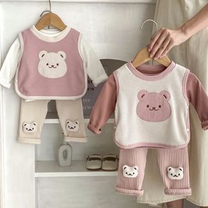 Cute Bear Kids Autumn Clothing Spring Baby Boys Cotton Children Clothes Sweater Pants Infant Outfits Toddler Costume For Kids 2534