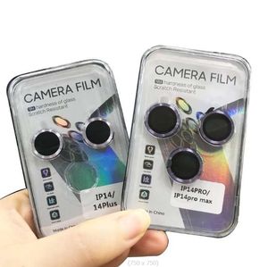 Camera Lens Ring Metal Glass Cover för iPhone 15 14 13 12 11 Pro Max Mini Plus Ultra Tempered Glass Screen Protector Film Eagle Eye Case