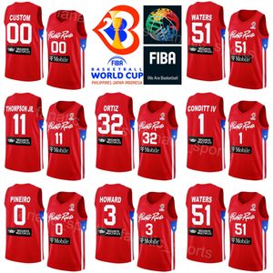 Print 2023 World Cup 00 JOHN HOLLAND Jerseys Puerto Rico Basketball 12 ALEEM FORD 41 ARNALDO TORO BAREA 3 Howard 32 Christopher Ortiz 11 Stephen Thompson Jr Sport