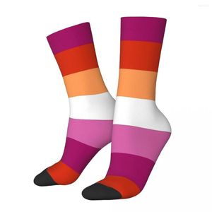 Herrstrumpor Pride Large Flag Retro Harajuku Lesbian Les Girls Love Hip Hop Novely Seamless Crew Crazy Sock Gift Printed