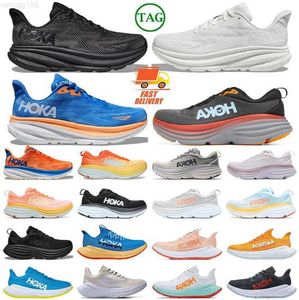 hoka running shoes hokas bondi T clifton 9 mens trainers women sneakers Triple White Yellow Pear Dark Shadow Fiesta Shark Grey Volt women sports outdoor 669ess