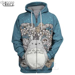 Herrtröjor tröjor mode män kvinnor 3d tryck hoodie min granne totoro blomma anime hoodies tröja jacka unisex casual streetwear lst230902