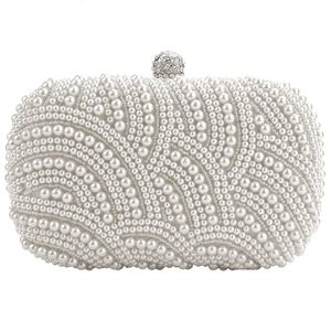 Kvällspåsar Fashion Clutch Bag Pärled Party Bridal Handbag Wedding Purse 230901