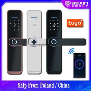 Door Locks WiFi Biometric FingerPrint Smart Door Lock Electronic Password RFID Card Tuya App HKD230902