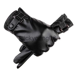 Five Fingers Gloves Five Fingers Gloves 2pcs Leather Men Thermal Winter Sports Using Phone Guantes Cycling Motorcycle Thickening Waterproof Riding x0902