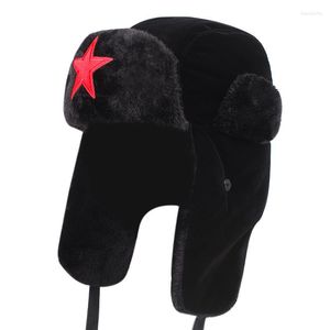 Berets 2023 Pilot Winter Bomber Hats For Men Russian Outdoor Hunting Cap Male Adult Warm Cold-proof Headwear Bonnet Hat Wholesale