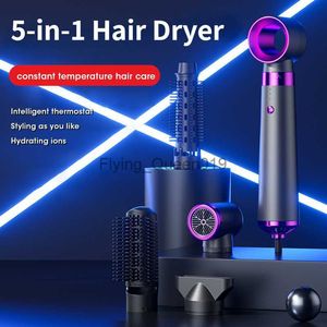 Elektrikli saç kurutma makinesi yeni 5 in 1 elektrikli darbe kurutma makinesi saç kıvrılma çıkarılabilir fırça kiti tarak saç kurutma fırçası düz saç fırçası saç kıvırıcısı hkd230902
