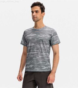 LL-01214 Men's Sports Loose T-shirt utomhusträning Gym som kör kamouflage snabbtorkande andningsbar kortärmad, kontrollera storleksdiagrammet för att köpa gymkläder för gymnastik